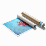 Extra large rolled print of a vibrant Caribbean scenery with lush florals, ideal for classy bathroom wall art.