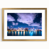 Abstract art print of Caribbean scenery in pastel shades on a framed canvas, suitable for dining room decor.