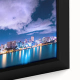 Extra large framed canvas featuring a textured, colorful Caribbean scenery, ideal for living room decor.