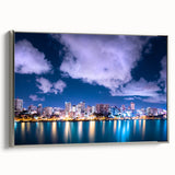 Landscape art painting of a vibrant Caribbean scene on a framed canvas, ideal for adding color to a living space.