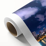 Art deco poster of a serene Puerto Rican landscape in soft pastel shades on rolled canvas, ideal for nursery wall art.