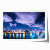 Rolled print of a Caribbean scenery with vibrant blue sea and lush greenery, ideal for dining room wall art.