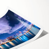 Extra large wall art featuring line art flowers in vibrant colors on a rolled print, ideal for large living room decor.