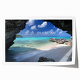 Extra large rolled print of a Caribbean Turks scenery with vibrant blue and green tones, ideal for art wall dining room.