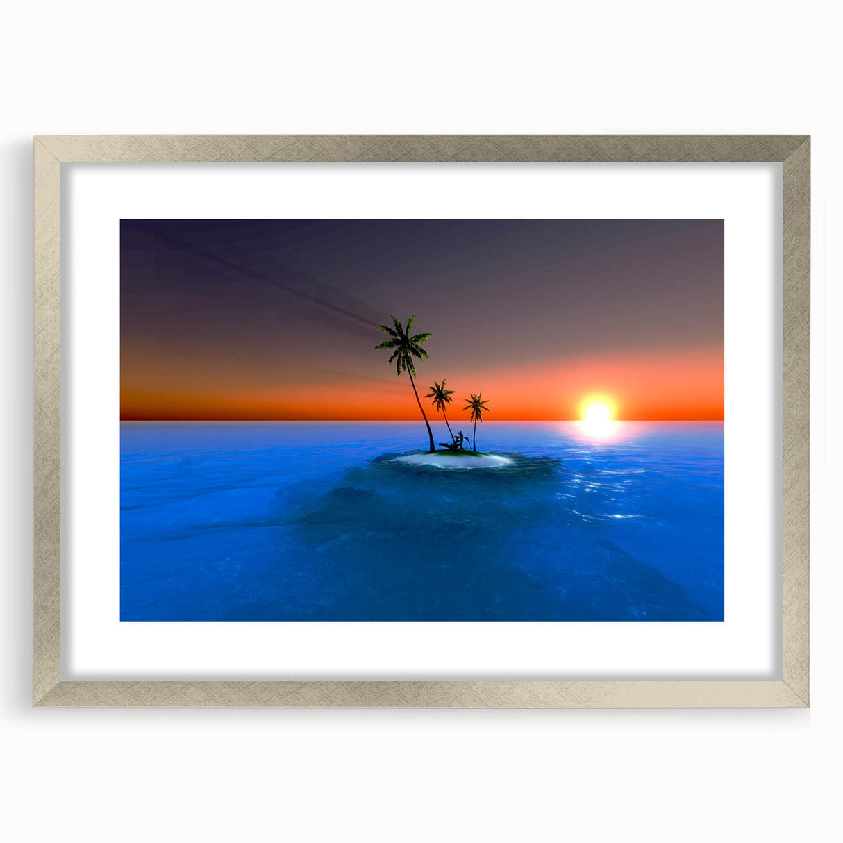 Extra large abstract art print of Caribbean Virgin Islands in textured style.