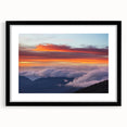 Extra large abstract art print of a vibrant Central American landscape on textured canvas, framed in black.