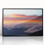 Large abstract wall art featuring a vibrant scene of El Salvador, in a black framed acrylic.