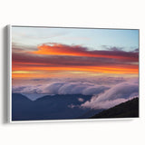 Vintage poster art of a colorful Central America scene on a large framed canvas, ideal for living room decor.