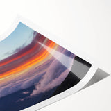 Art deco poster of a Central American scenery in vibrant greens and blues, rolled print.