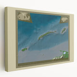 Central American landscape on stretched canvas, featuring lush greenery and a volcano, ideal for kitchen wall art.