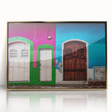 Mid-century modernist art depicting a serene Nicaraguan landscape in muted earth tones on a framed acrylic panel.