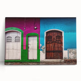 Black and white stretched canvas featuring a serene Nicaraguan landscape, ideal for kitchen wall art or bedroom ambiance.