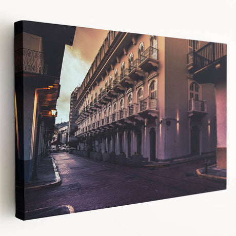Panama scenery on stretched canvas featuring lush green landscapes and soft blue skies, suitable for kitchen wall art.