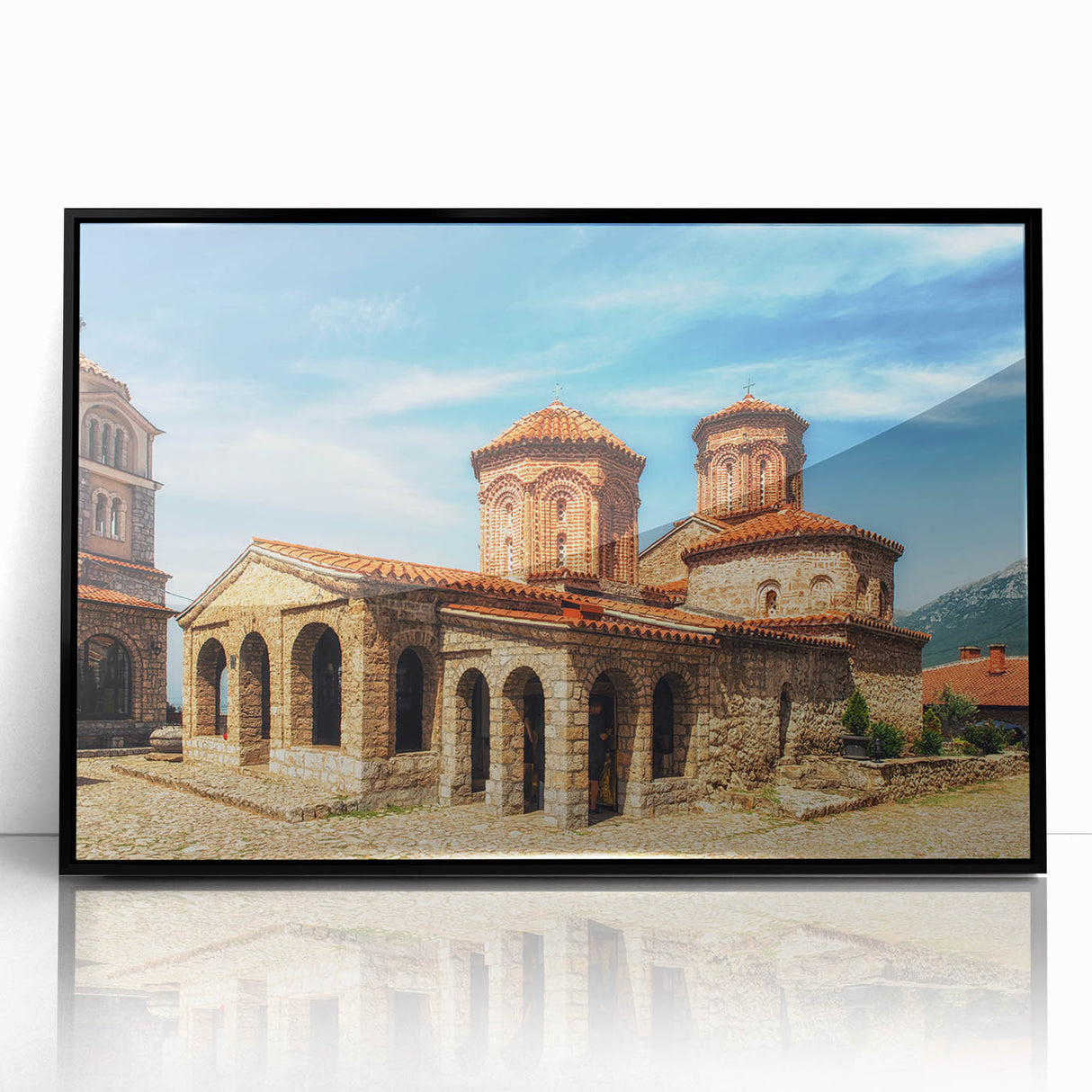 Large abstract wall art depicting a European scenery in Albania.