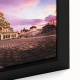 Extra large framed canvas of a textured, colorful Bulgarian landscape, ideal for living room decor.