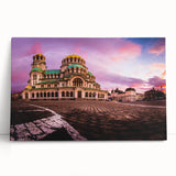Black and white photograph of a Bulgarian landscape on a large stretched canvas, ideal for kitchen wall art.