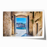 Extra large rolled print of a Croatian landscape featuring vibrant green flora and a serene lake.