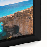 Extra large framed canvas of a textured, colorful European landscape, ideal for living room decor.