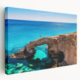 Large canvas print of a serene Cyprus landscape in muted earth tones, suitable for kitchen wall art.