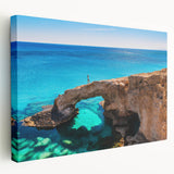 Large canvas print of a serene Cyprus landscape in muted earth tones, suitable for kitchen wall art.