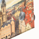 Acrylic print of Prague scenery in muted earth tones, ideal for dining room art.