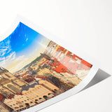 Extra large rolled print featuring line art flowers in neutral tones, ideal for large living room wall art.