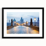 Abstract art print of a colorful European scenery in muted tones on extra large canvas, ideal for living room decor.