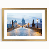 Textured art depicting abstract European scenery in muted earth tones on a gold-framed canvas, suitable for bedroom decor.