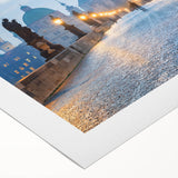 Art Deco poster of a Czech Republic scenery in muted earth tones on rolled canvas, suitable for dining room decor.