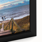 Close-up of a black wall art canvas featuring a textured, colorful abstract design, ideal for living room decor.