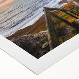 Art deco poster of a European Denmark scenery in muted blue and gray tones, printed on rolled canvas.