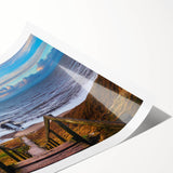 Extra large wall art featuring line art flowers in soft pastel colors on rolled canvas, suitable for large living room decor.