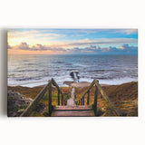 Black and white photograph of a European cityscape on stretched canvas, ideal for kitchen wall art.