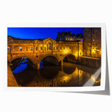 Scenic Bath, England cityscape on rolled print, featuring soft pastel colors, ideal for dining room or bathroom wall art.