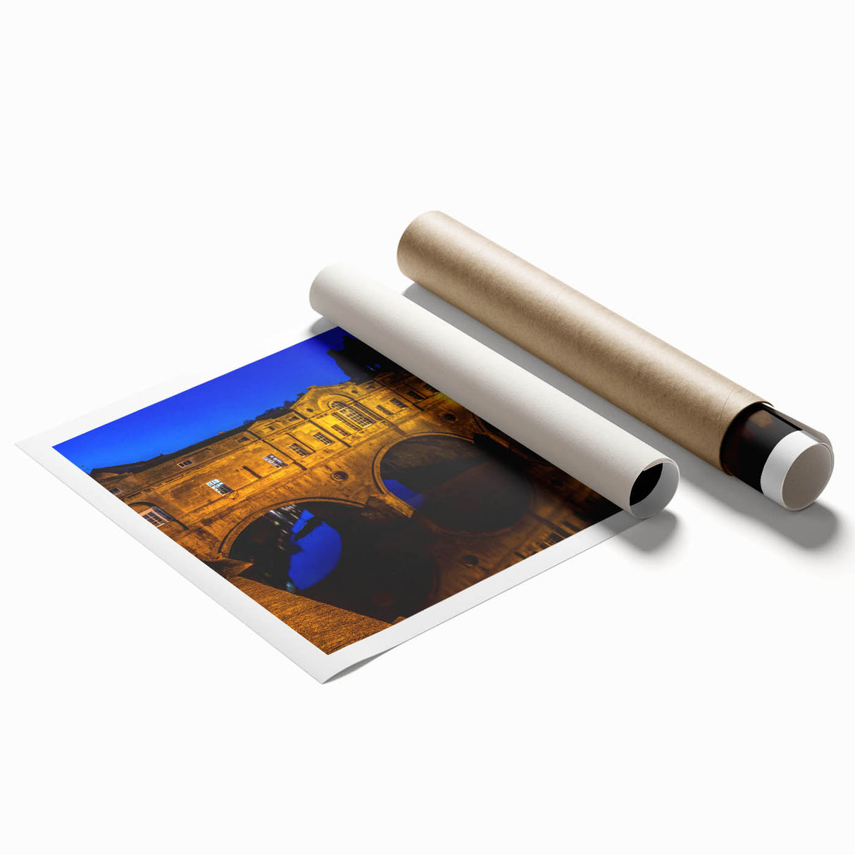 Extra large rolled print of Bath, England, featuring muted floral designs, ideal for classy bathroom wall art.