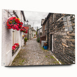 Acrylic print of a large abstract depiction of Cumbria landscape, with muted earth tones, ideal for dining room decor.