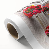 Art deco poster of Cumbria landscape on rolled canvas, featuring soft pastel colors, ideal for nursery wall art.