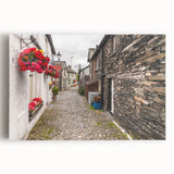 Black and white photo of Cumbria, England on stretched canvas, ideal for kitchen wall art or bedroom.