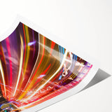 Extra large wall art featuring line art flowers in monochrome, printed on rolled canvas.