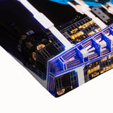 Black and white landscape art painting of London on stretched canvas, ideal for bedroom wall decor.