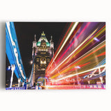 Black and white large art canvas of London skyline, ideal for kitchen wall art or bedroom decor.