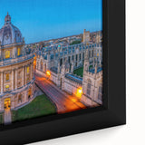 Extra large framed canvas featuring a textured depiction of Oxford, England in vibrant, colorful art.