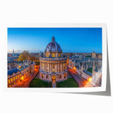 Extra large rolled print of Oxford, England scenery with vibrant green and floral elements.
