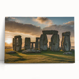 Black and white print of Stonehenge on stretched canvas, suitable as large kitchen art.