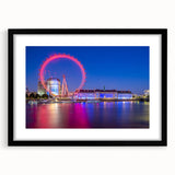 Abstract art print of the Thames River in vibrant colors on a textured, extra large canvas, ideal for living room decor.