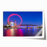 Rolled print of the Thames River in England, featuring muted blue and gray tones, ideal for art wall dining room.