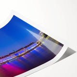 Extra large wall art featuring line art flowers along the Thames River, printed on rolled canvas.