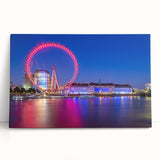 Black and white large art print of the Thames River, on stretched canvas, suitable for kitchen wall art.