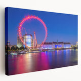 Large canvas depicting the Thames River in England with muted blue and gray tones, suitable for kitchen wall art.
