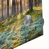 Large abstract wall art featuring a mid-century modernist design of Estonian scenery, printed on acrylic glass.